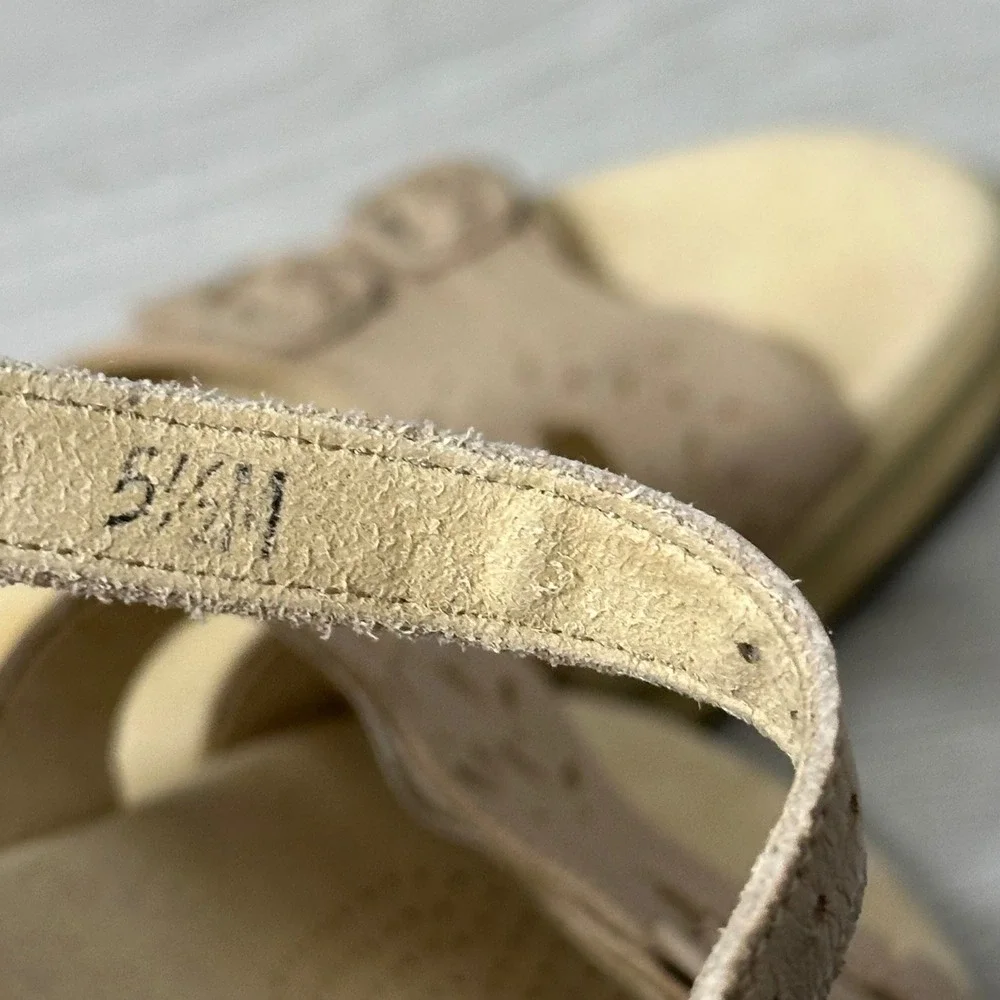 SAS Duo Sandals Womens 5.5 M Tan Leather‎ Comfort Triple Strap Buckle Shoes